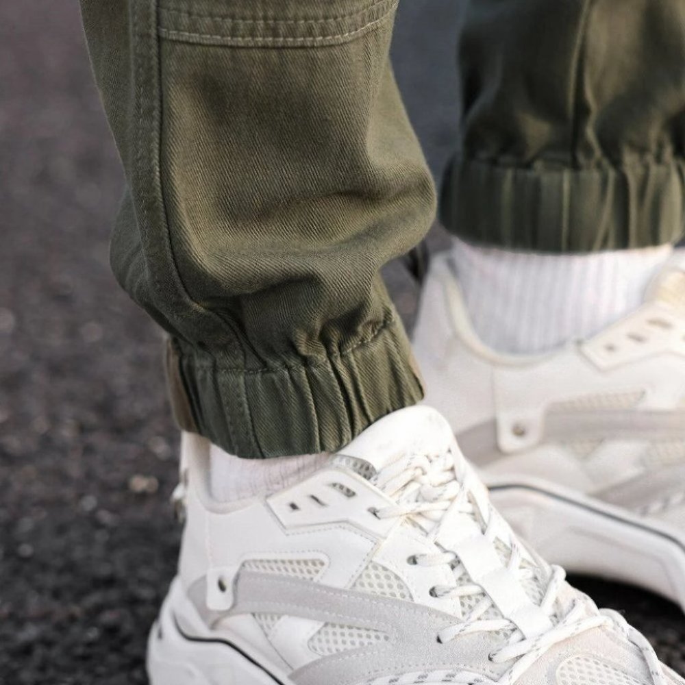 Army Green Mens Cargo Jeans - Picture 5 of 5